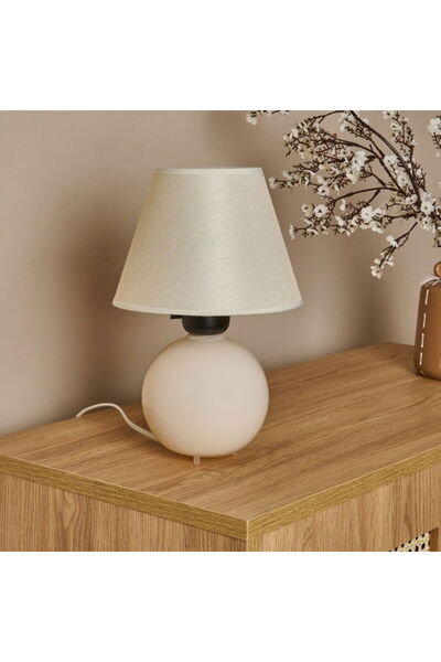 NisaLuce Nisa Luce Simena Cam Abajur - Beyaz / Krem