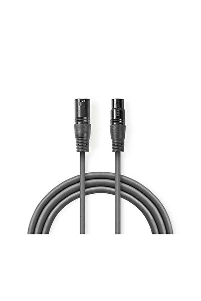 Nedis Cablu adaptor DMX XLR cu 3 pini mamă la XLR cu 5 pini mascul 0,3 m gri