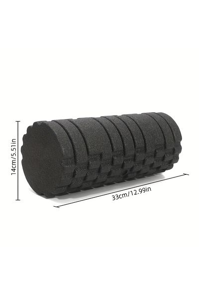 Choice 33cm Black EPP Foam Roller - High-Density Solid Core for Muscle Recovery/Massage, Speckled Blue Gr