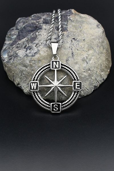Prestige Polar Star Compass Necklace Stainless Steel Chain 3mm 902090