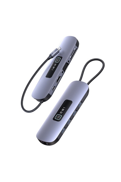 Usams Hub USB SJ644 cu 10 porturi - Ethernet, HDMI și VGA Destekli, PD 3.0