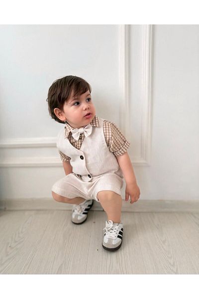 Z KİDS Vest and Pitikareli Shorts Set
