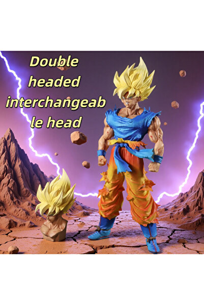 BANDAI goku. 27cm Interchangeable head 27cm Dragon Ball Z Figure Goku Anime Figures First Super Saiyan Gok