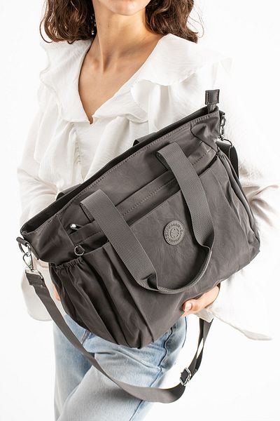 Sanmorris Sn 4017 Water Resistant Multi Compartment Crinkle Bag Sleeve Bag Shoulder K.Grey