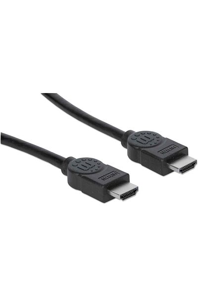 MANHATTAN كابل HDMI من ذكر إلى ذكر، محمي بقناة إيثرنت، أسود، 3 متر