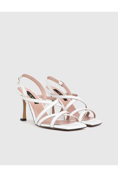 İLVİ Vetta Genuine Leather White Women's Heeled Sandals