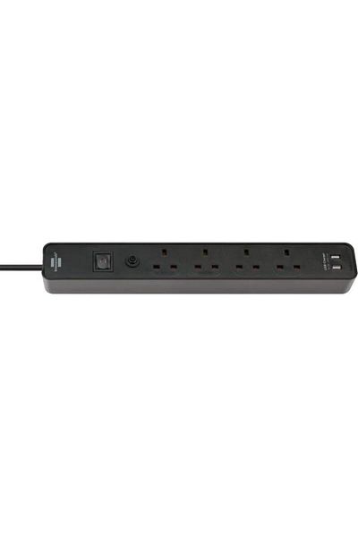 Brennenstuhl مقبس تمديد إيكولور Fb-Usb-Bs مقبس 4 اتجاهات + 2Usb 3 متر 1153243006