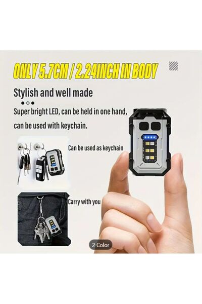 FLMINT Mini Rechargeable Flashlight | Super Bright LED | 8 Modes | Magnetic Base | Power Display | Outdoor