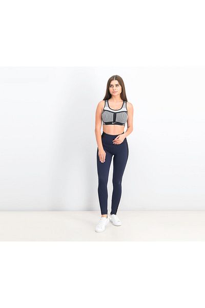 Nike Women Flyknit High,Impact Racerback Sports Bra, Black and Platinum