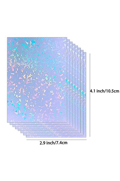 Choice Diamond 50 Sheets Diamond Size: 2.9 X 4.1 Inch Holographic Sticker Paper Glitter Clear Holographic O