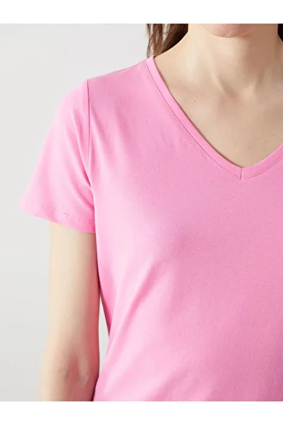 Pulli Collection Pink V-Neck Women's T-Shirt