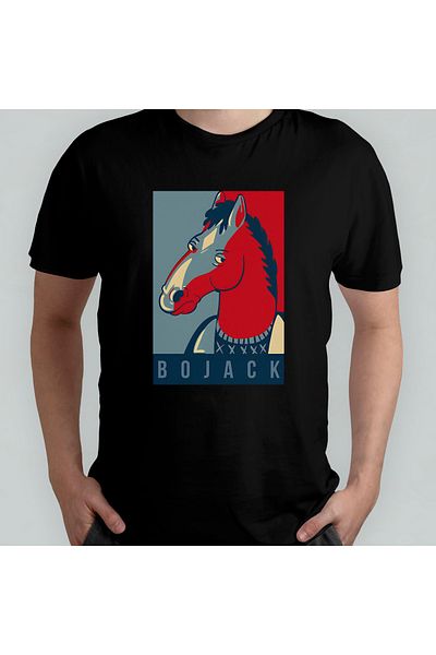 Pixxa Bojack Horseman Unisex 100% Cotton Crew Neck T-Shirt Model 4