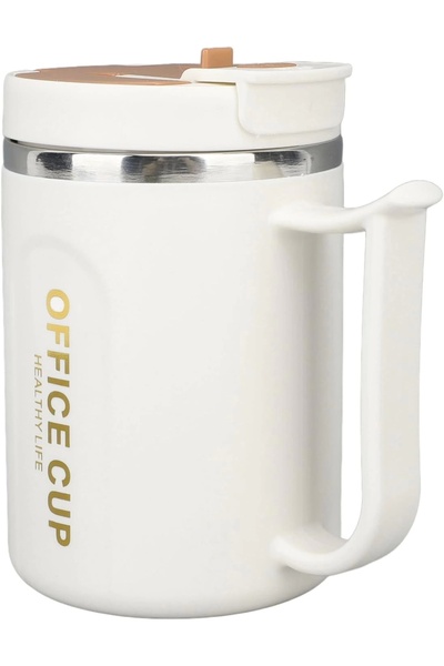 Evistro Stainless Steel Leakproof Coffee Thermos with Spoon 500 ml White-Coff...