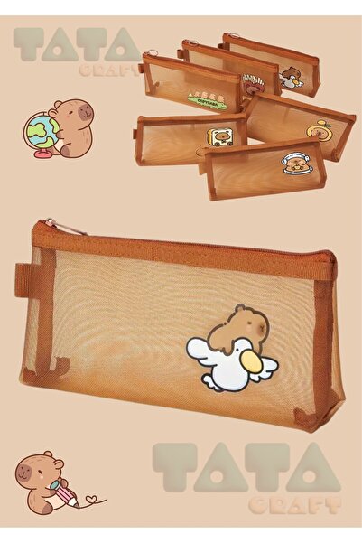 TATA CRAFT CAPYBARA GENİŞ FİLE KIRTASİYE KOZMETİK DÜZENLEME ÇANTASI KALEMLİK