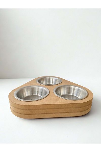 Fitline Natural Wooden Food or Water Bowl Set of 3