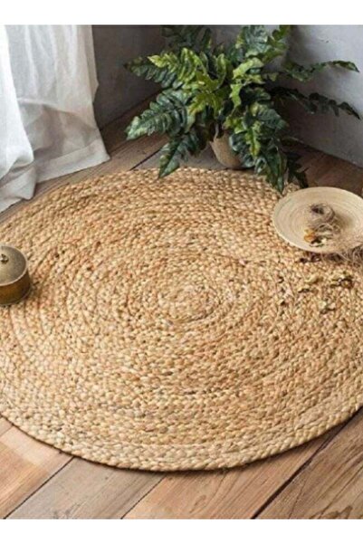 Raymond Natural Jute Rug Eco Friendly Area Rugs for Bedroom, Kitchen Handwoven Beige Braided Reversi