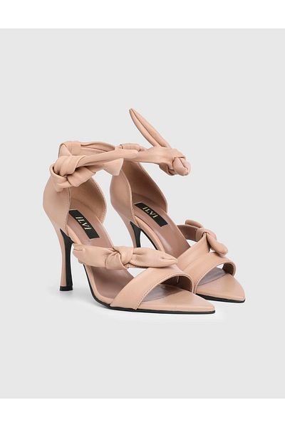 İLVİ Della Genuine Leather Beige Women's Heeled Sandals