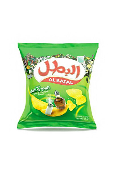 Al Batal رقائق البطاطس بنكهة الملح والخل، 23 غرام