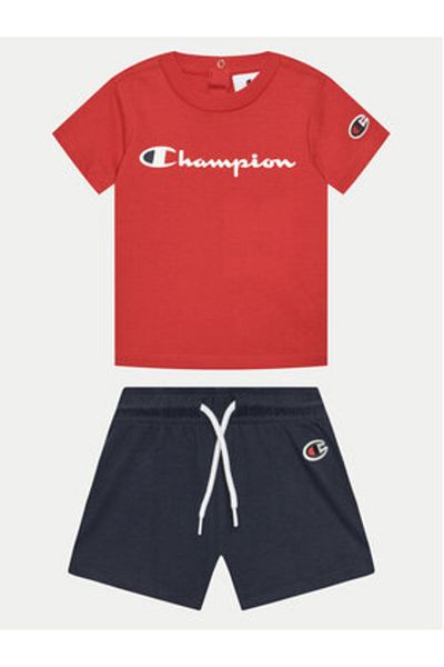 Champion Boy T-shirt and shorts set 307055 Red, Navy blue