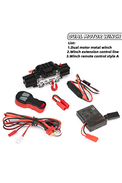 Choice In Pictures RC Metal Winch 8-15kg Double Motor Simulated Automatic Winch For 1/10 RC Crawler Car Axi