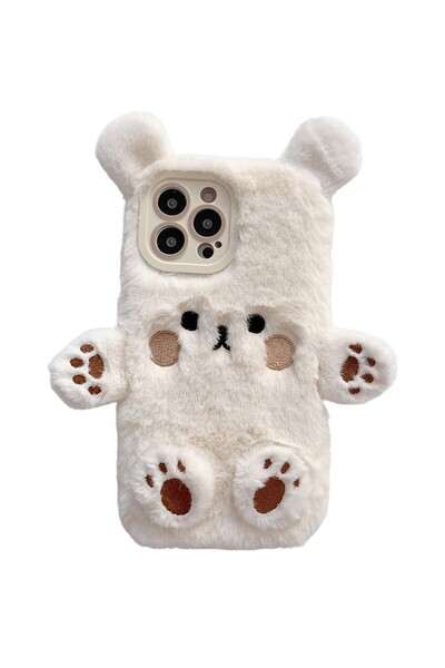 Flippy Προστατευτική θήκη, Flippy, για Apple iPhone 12 Pro, με σχέδιο αφράτης αρκούδας, αντικραδασμική, λευκή