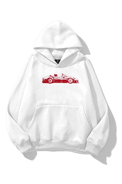 Trendiz Unisex Red Convertible Sweatshirt White