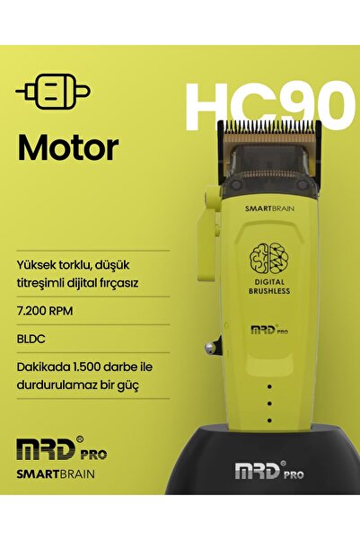 MRD PRO Smart Brain Titanyum Bıçaklı Profesyonel Tıraş Makinesi HC-90
