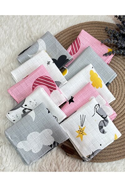 Thiff 100% Cotton Muslin Mouth Wipes Set of 10 |   Baby Mouth Diaper |   Soft & Absorbent |   Suitable for Newborn