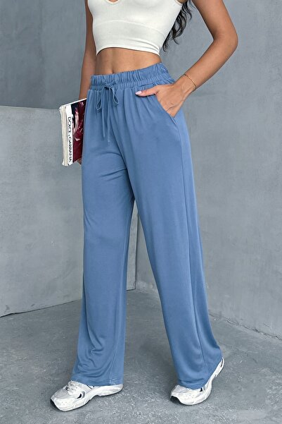 MD trend Women's Pocketed Elastic Waist Modal Trousers