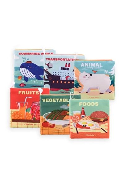 Creative World Toys Set 6 cărți educative din material textil cu pagini scârț...