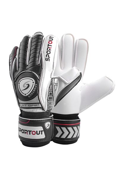 Choice 8 Black Sportout Goalie Gloves, Goalkeeper Gloves with Fingersave, Soccer Gloves, Breathable Soccer