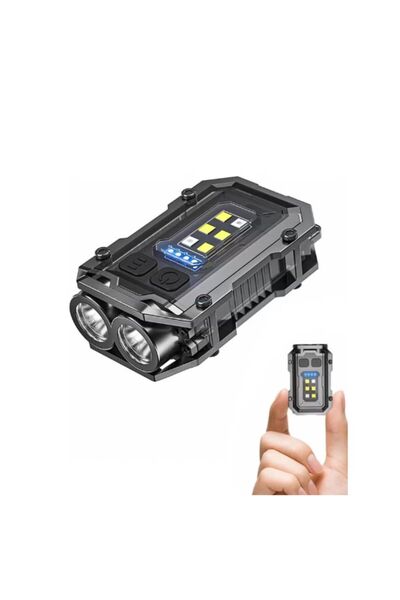 FLMINT Mini Rechargeable Flashlight | Super Bright LED | 8 Modes | Magnetic Base | Power Display | Outdoor
