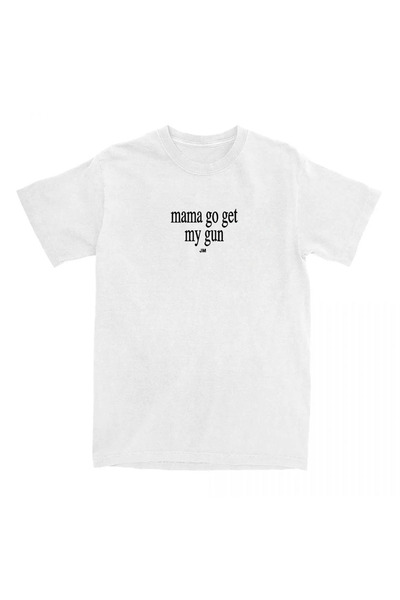 Tarzsokak Tricou alb Mama Go Get My Gun Bang Bang JESSIE MURPH cu imprimeu Si...