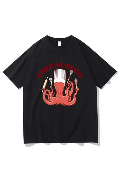 Tarzsokak Tricou Black Gil cu pește de 86 de lire sterline, Octopus Chef, amu...