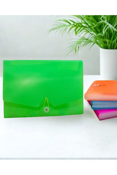 Limmy Bellows File with 13 Section Pockets - Green