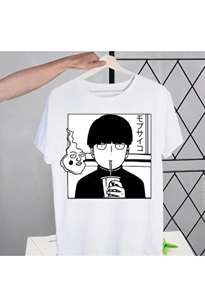 Tarzsokak تي شيرت أبيض Mob Psycho 100 شيجيو كاجياما ريترو مغسول هاراجوكو أنيم...