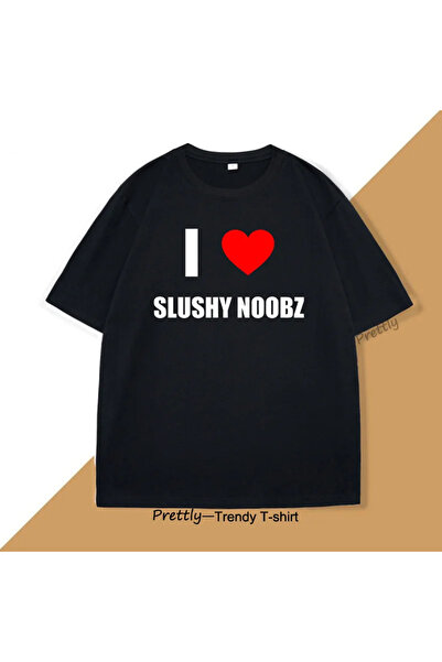 Tarzsokak Tricou negru I Heart Slushy Noobz Fan Merch, Tricou greu, Harajuku,...