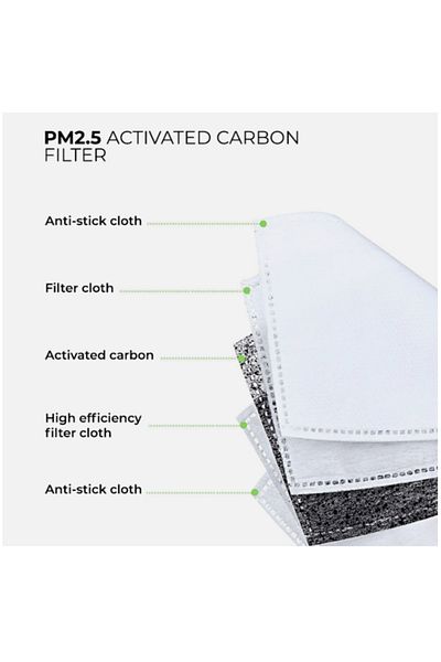 THK Mască sport cu 2 valve pentru copii, cu filtru de carbon, gri