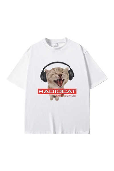 Tarzsokak Beyaz İngiliz Rock Grubu Radiohead Komik Radiocat Virajlar Baskı Vi...