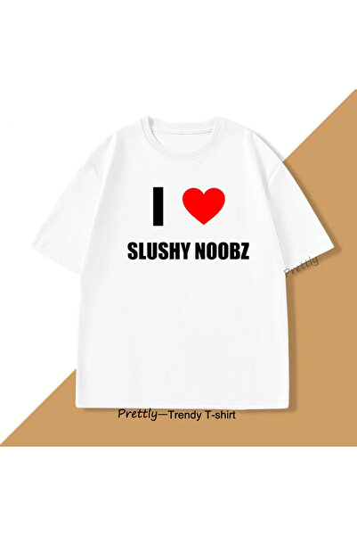 Tarzsokak Tricou alb I Heart Slushy Noobz Fan Merch, Tricou greu, Harajuku, R...