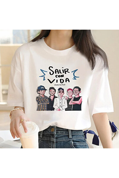 Tarzsokak Λευκό Morat καλοκαιρινό μπλουζάκι σχεδιαστών με γραφικά αστεία ρούχ...