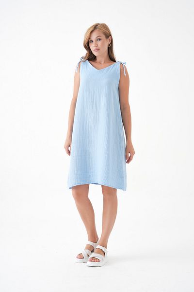 Butik 100% Cotton Muslin Fabric Rope Strap Dress Mg-20251