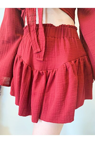 ARİNNASİDE Muslin Mini Layered Skirt-Top Set