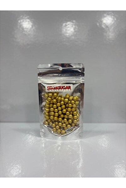 ŞEKER & SUGAR Şeker & Sugar - 3 No Altın Boncuk Arjantin Şeker Pasta Süsü (40gr)
