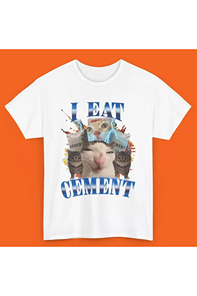 Tarzsokak Ciment alb Pisică blestemată Pisică amuzantă Tricou cu meme Cadou C...