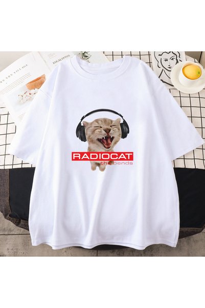 Tarzsokak Beli Radiohead mačka Crtić Štampano Mekan za Slatku Grafiku