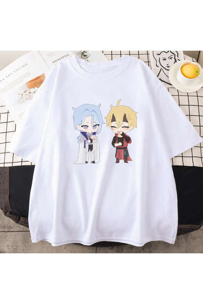 Tarzsokak Λευκό παιχνίδι Genshin Impact Kamisato Ayato και Thoma Yaz Kawaii C...