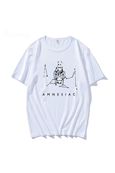 Tarzsokak Бяла тениска с дизайн на Radiohead Amnesiac cute Cry, рок група, за...