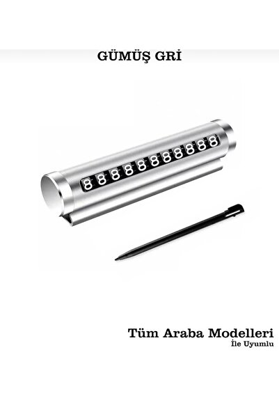 Point Gri Metal Kasa Numara Çevirmeli Araç İçi Telefon Numaratör Park Numarası Araba Numaratör