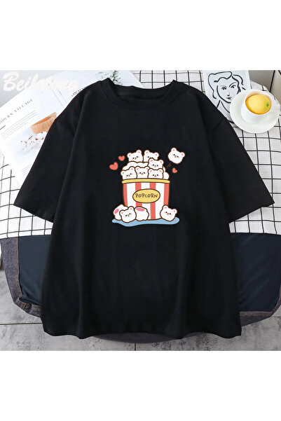 Tarzsokak Tricouri grafice drăguțe cu desene animate cu floricele de porumb K...